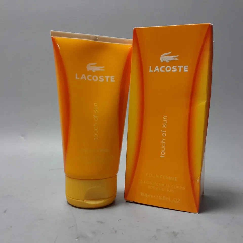 4 BOXED LACOSTE TOUCH OF SUN POUR FEMME BODY LOTION (150ml)