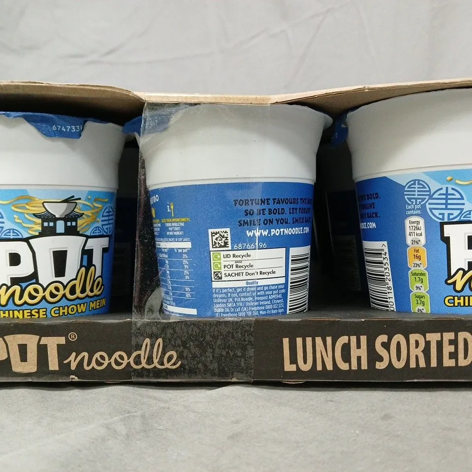 POT NOODLE CHINESE CHOW MEIN FLAVOUR MULTIPACK (12 X 90G POTS)