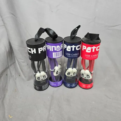 APPROXIMATELY 18 ASSORTED PATCH USB LIGHTNING CONNECTORS CABLES TO INCLUDE NAVY, PURPLE, RED & BLACK VARIATIONS