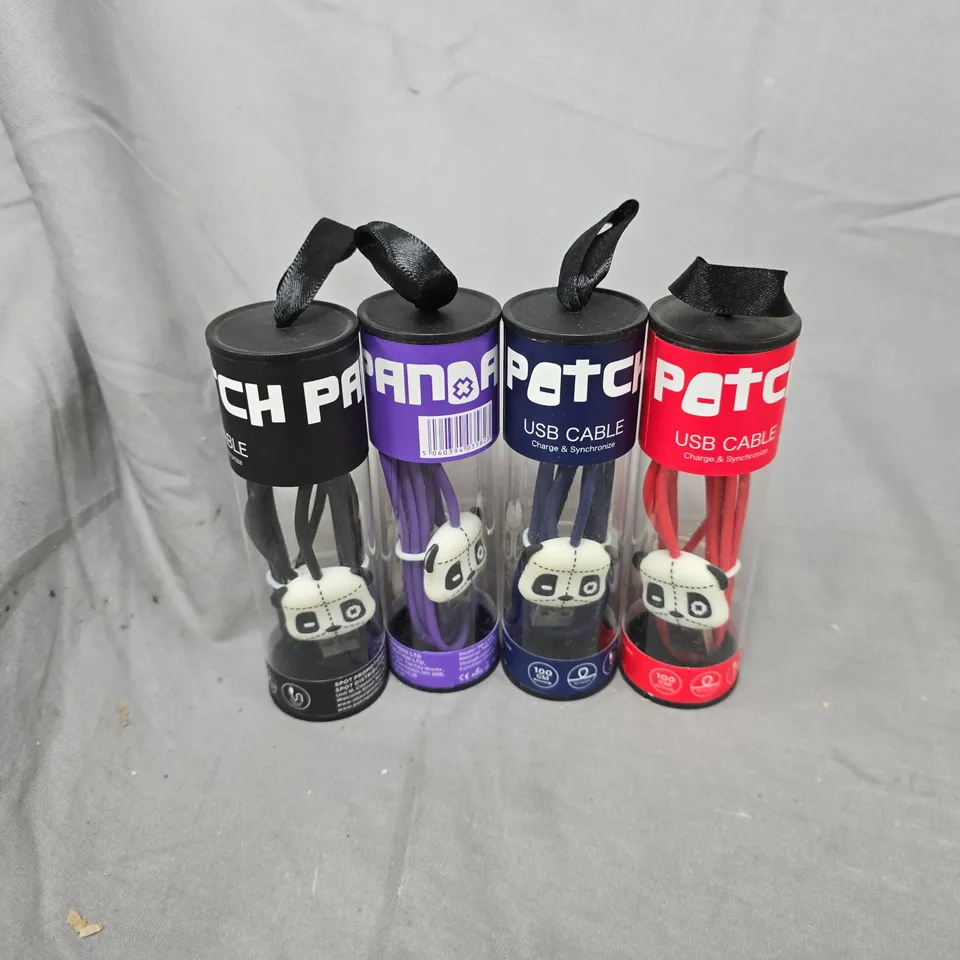 APPROXIMATELY 18 ASSORTED PATCH USB LIGHTNING CONNECTORS CABLES TO INCLUDE NAVY, PURPLE, RED & BLACK VARIATIONS 