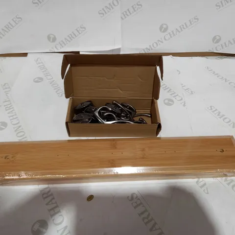 DESIGNER WOODEN BACKED COAT/BAG HANGER WITH HOOKS