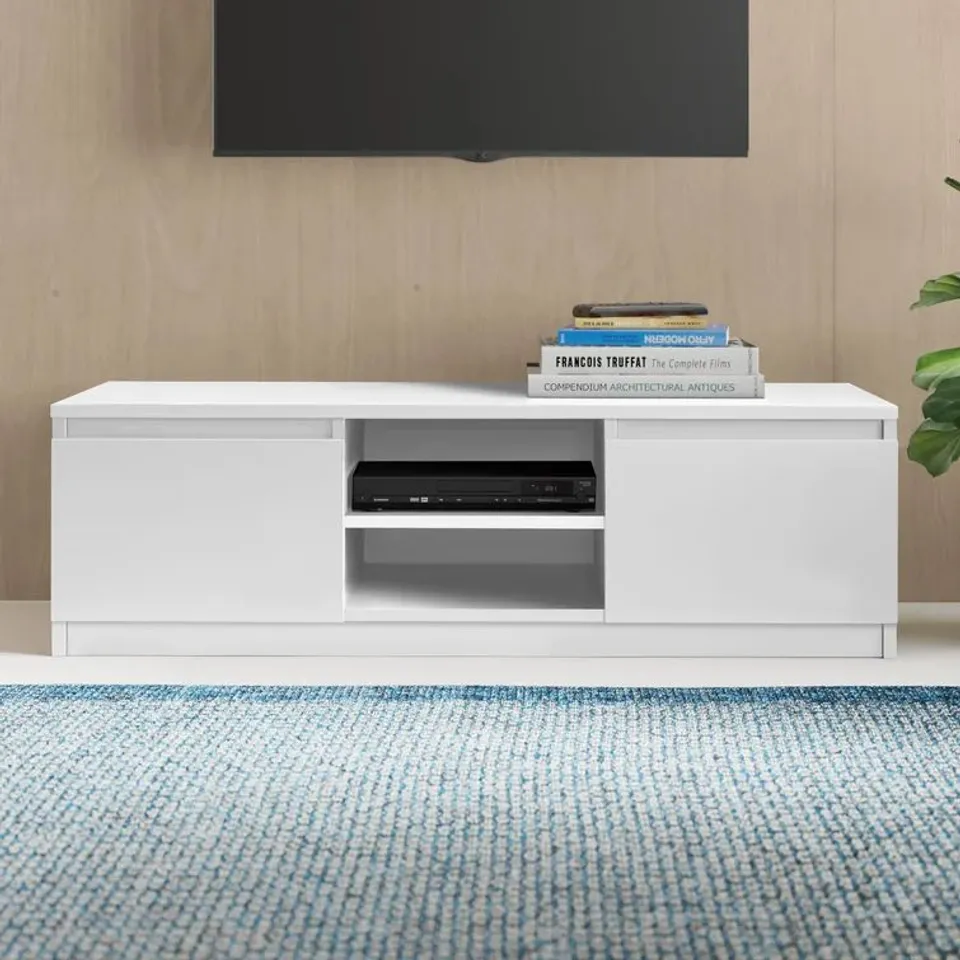 BOXED DELANCAY TV STAND FOR TVS UP TO 50" WHITE