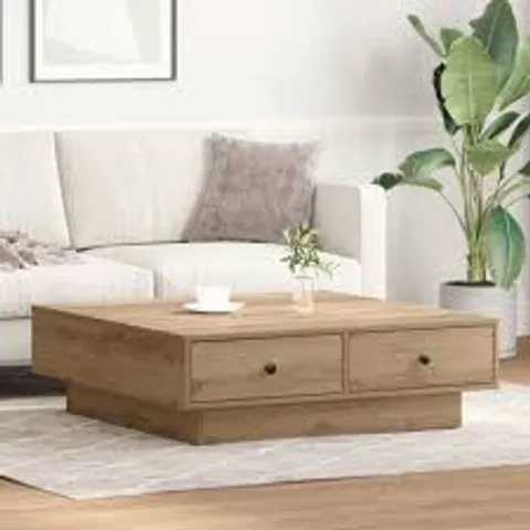 BOXED COFFEE TABLE OAK ENGINEERED WOOD 90 x 90 x 28cm (1 BOX)