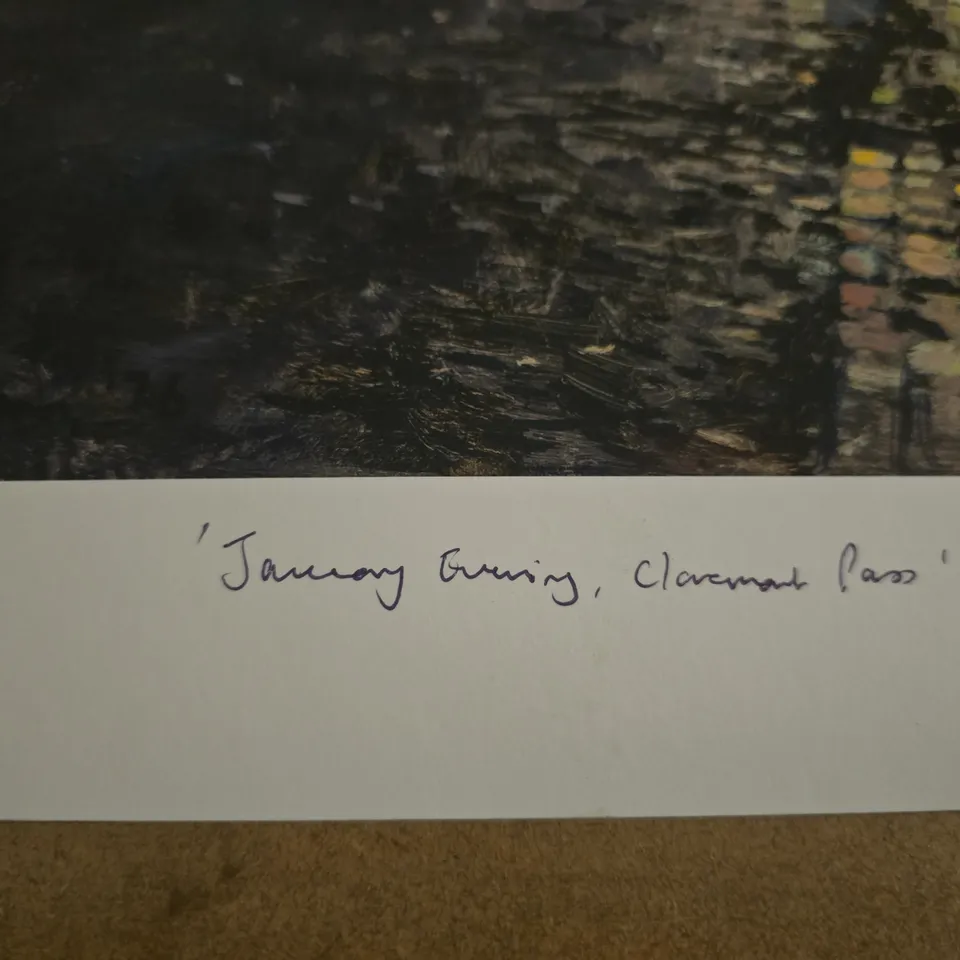 SIGNED LIMITED EDITION PRINT PETER BROWN "JANUARY EVENING, CLAREMONT PASS (GLASGOW)" 14/30