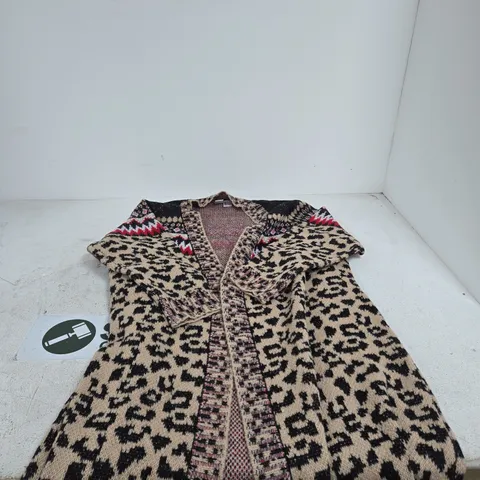 HEINE LEOPARD PRINT LONG CARDIGAN UK 20
