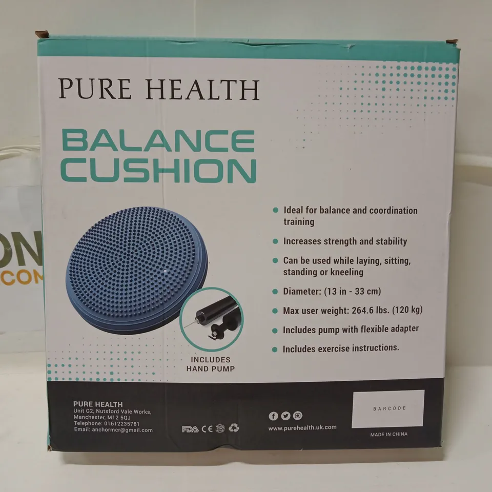 PURE HEALTH BALANCE CUSHION (33 CM) WITH HAND PUMP – BLUE