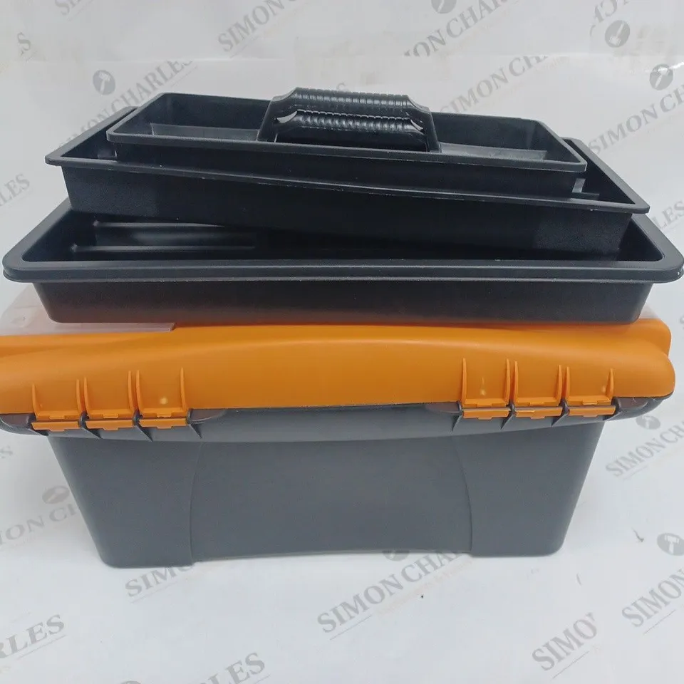 BOXED BUILDCRAFT 3 PIECE TOOL BOX SET WITH REMOVABLE STORAGE TRAYS