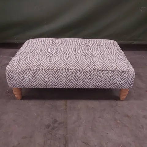 DESIGNER UPHOLSTERED PATTERNED FOOTSTOOL