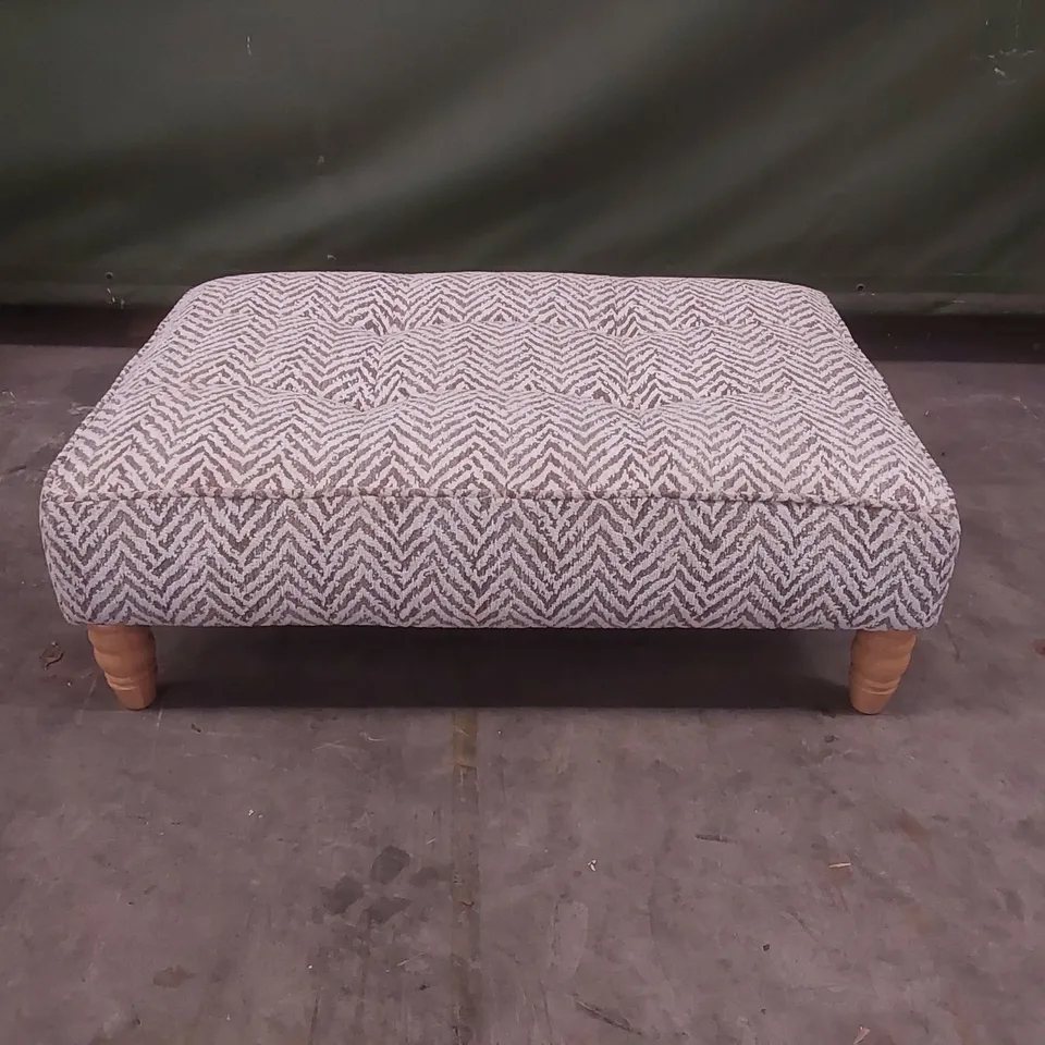 DESIGNER UPHOLSTERED PATTERNED FOOTSTOOL