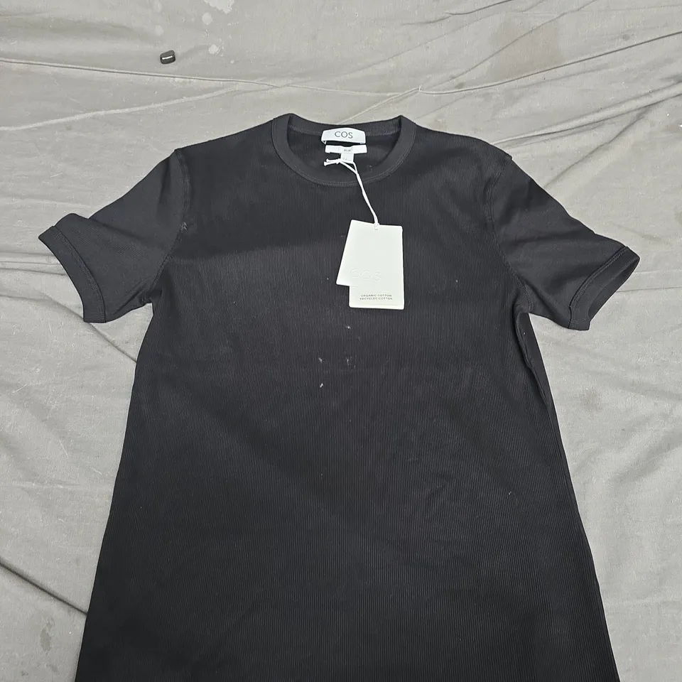 COS SLIM BLACK ROUND NECK TEE - EU M
