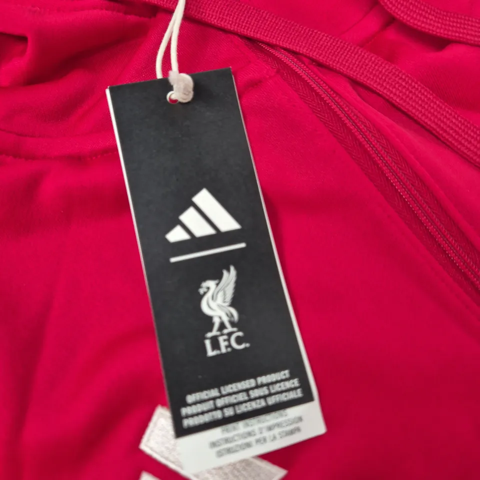 ADIDAS LIVERPOOL FC HOODED TOP – RED TRAINING HOODIE WITH CREST XL