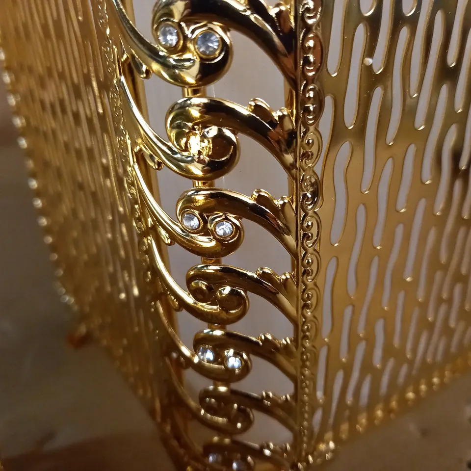 PAIR OF CRYSTAL CREATIONS 24K GOLD PLATED ITEMS WITH AUSTRIAN CREATIONS DECORATIONS