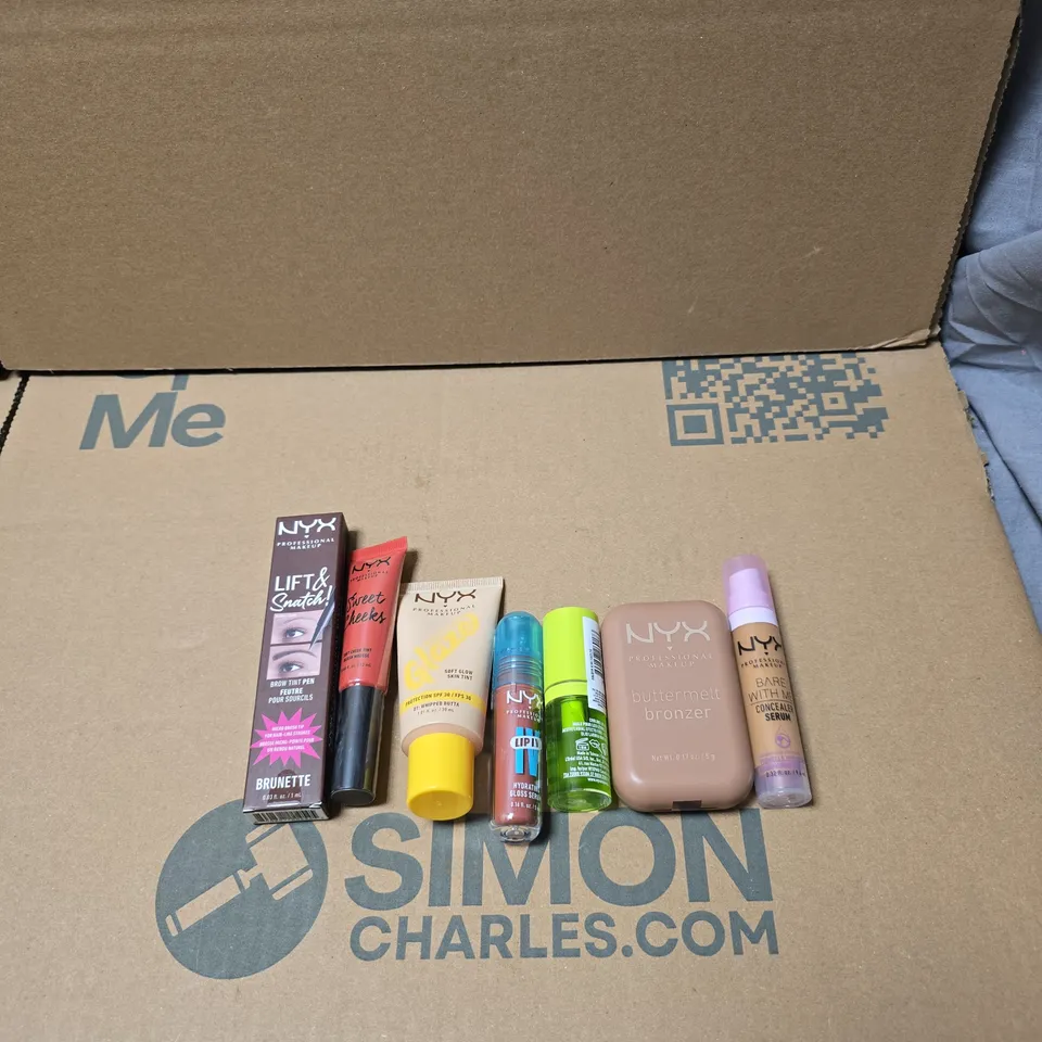 7 X NYX MAKE UP ITEMS TO INCLUDE BUTTERMELT BRONZER, CONCEALER SERUM ETC