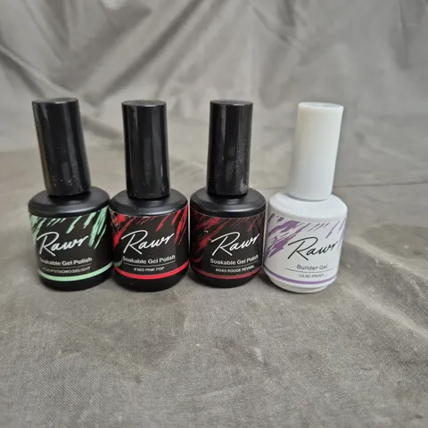 APPROXIMATELY 20 RAWR GEL NAIL VARNISHES - ASSORTED COLOURS - 15ML PER BOTTLE