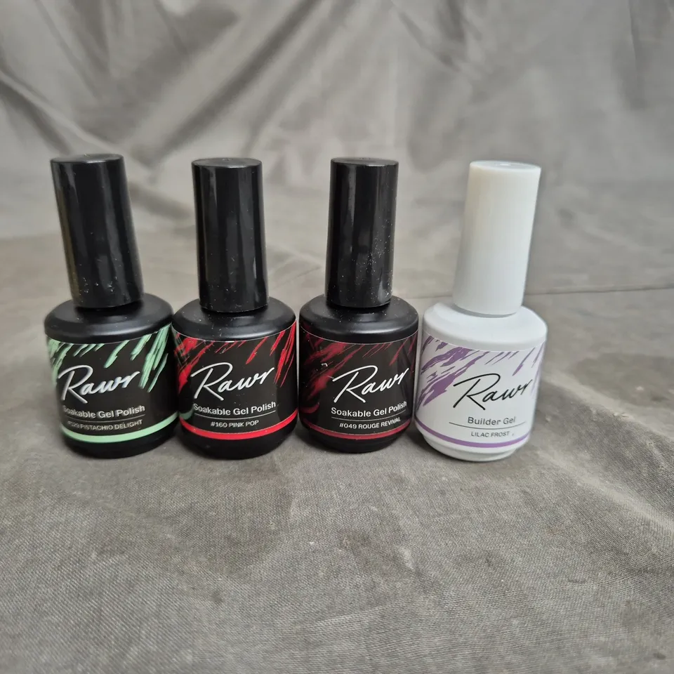 APPROXIMATELY 20 RAWR GEL NAIL VARNISHES - ASSORTED COLOURS - 15ML PER BOTTLE