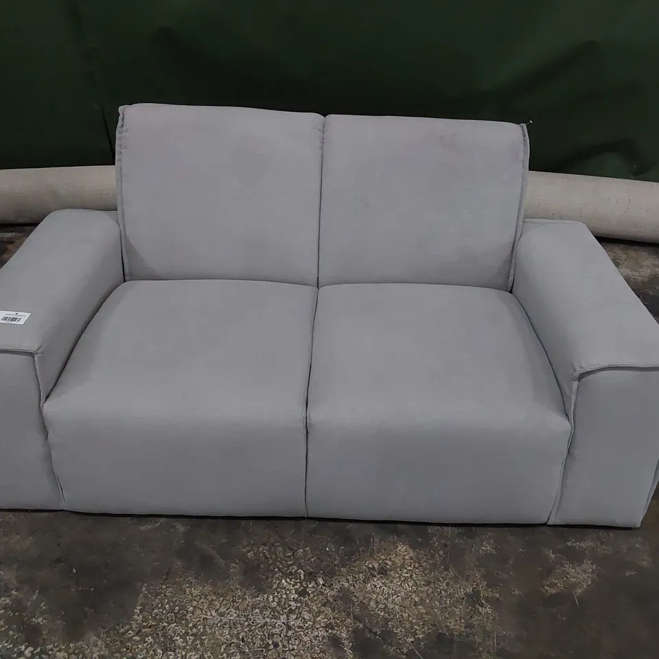 DESIGNER TWO SEATER SOFA LIGHT GREY FABRIC 