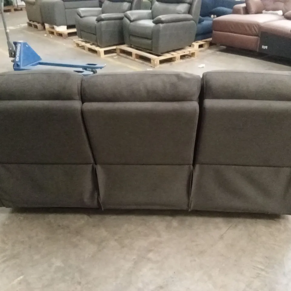 ALBION CHENILLE 3 SEATER HIGH BACK MANUAL RECLINER SOFA - CHARCOAL RRP £679