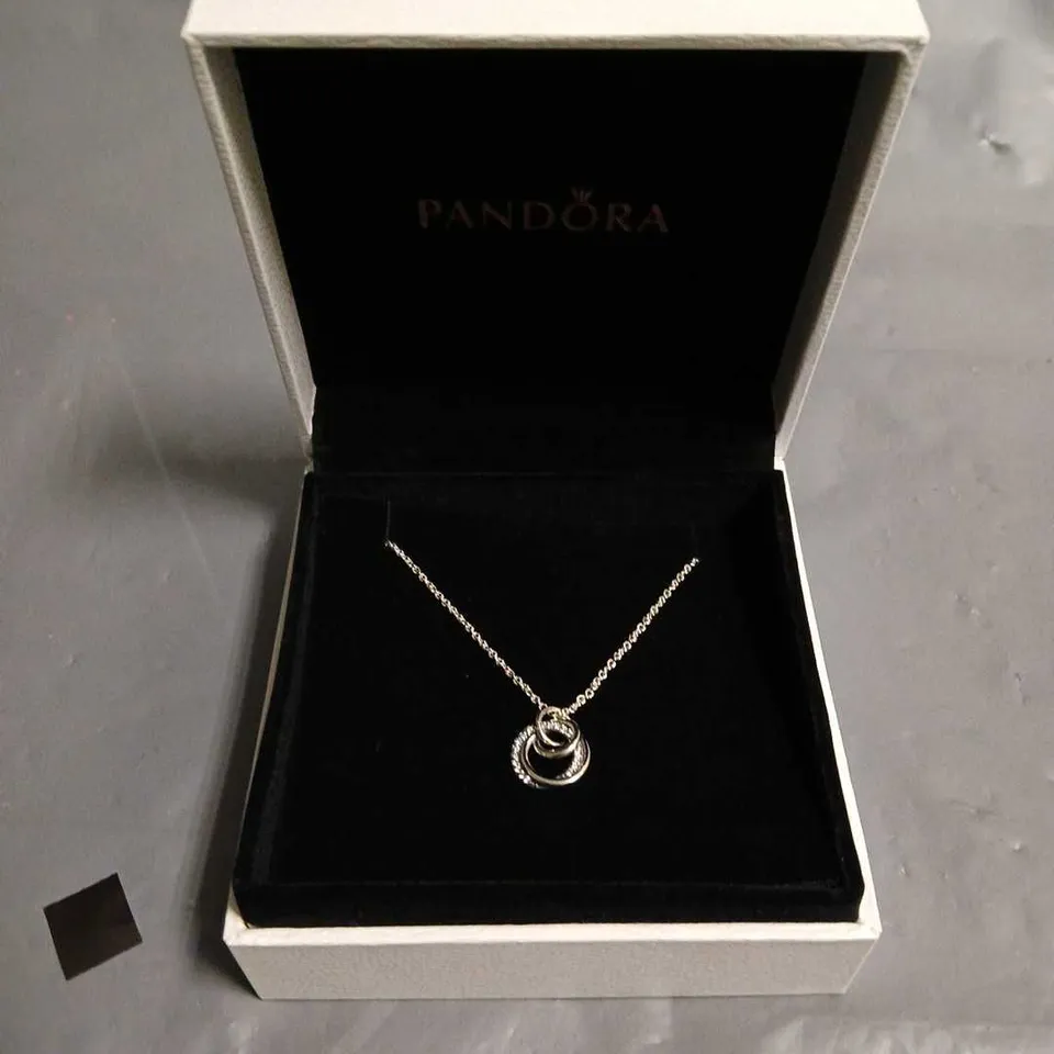 BOXED PANDORA NECKLACE WITH CIRCULAR PENDANT - S925 ALE STAMP