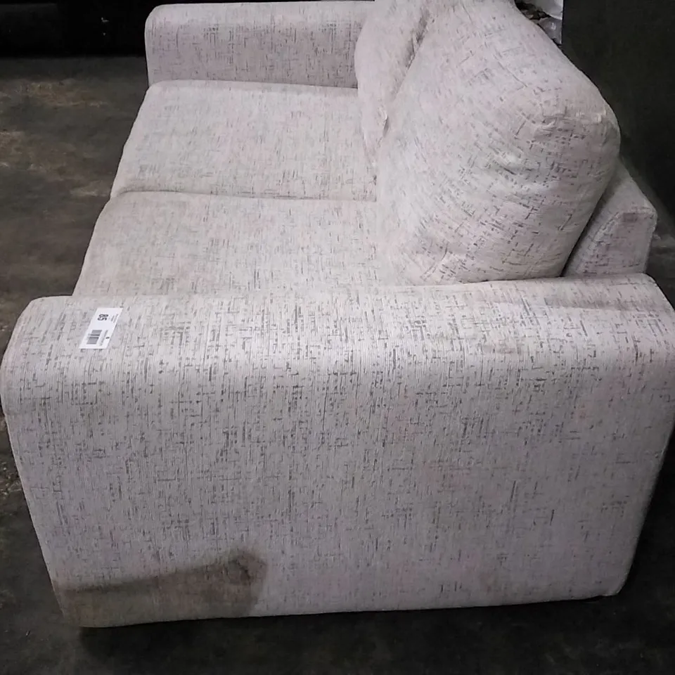DESIGNER GREY PATTERNED FABRIC TWO SEATER SOFA