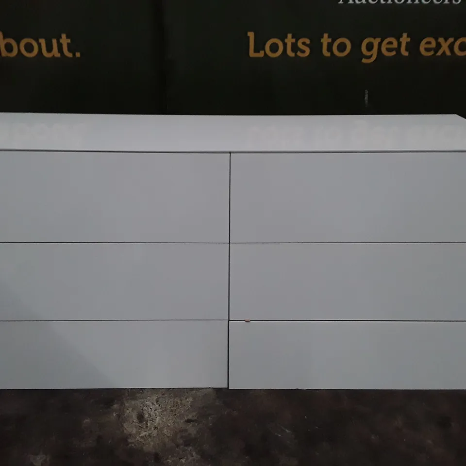 6 DRAWER CHEST OF DRAWERS - GLOSS WHITE