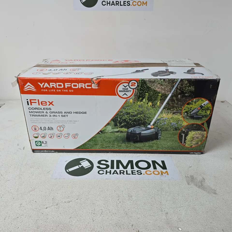 BOXED YARD FORCE IFLEX 3-IN-1 23CM MULCHING LAWNMOWER