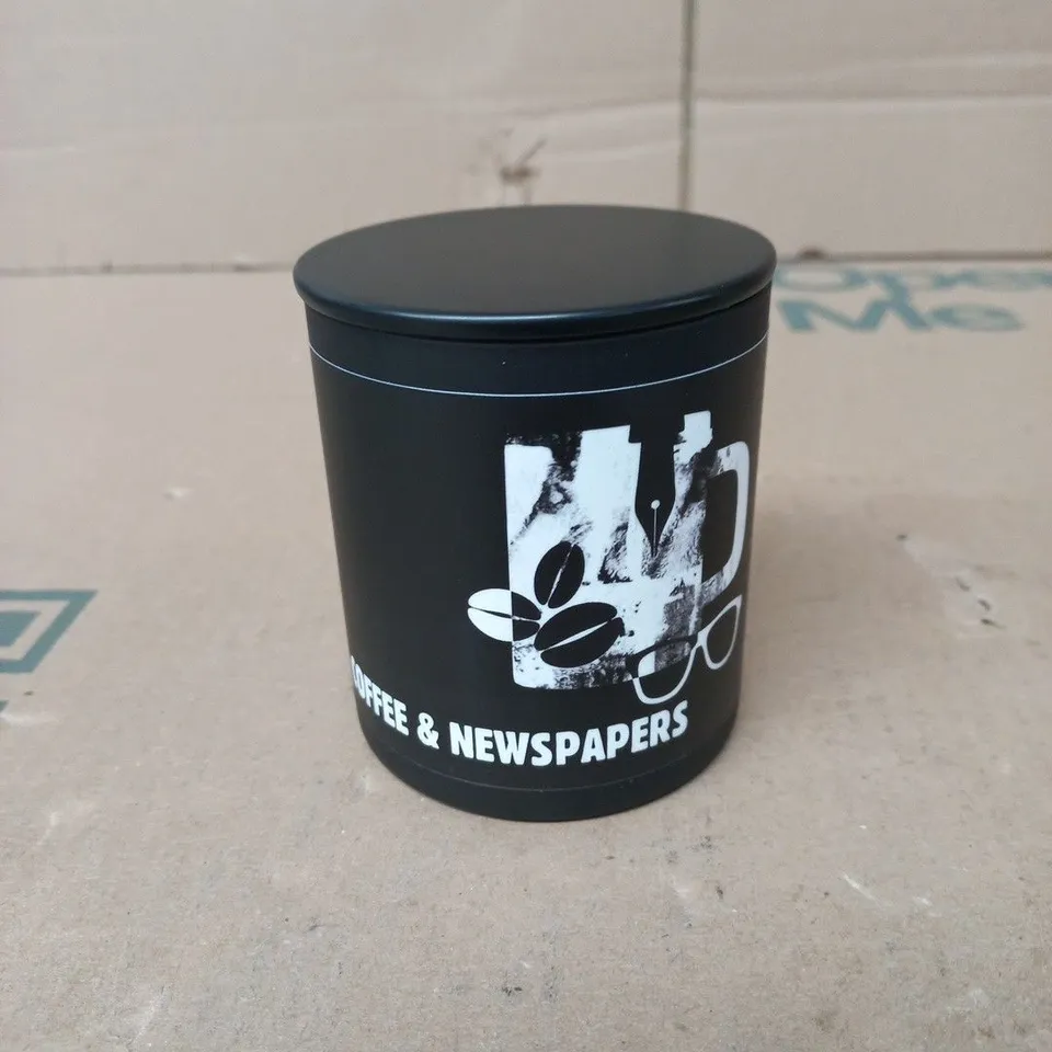 COFFEE & NEWSPAPERS SOY & COCONUT WAX CANDLE – 220G, HAND POURED