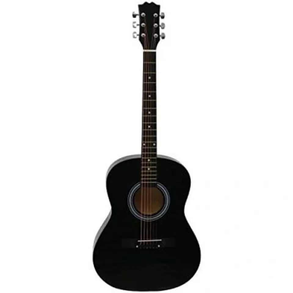 BOXED OYPLA BLACK 39" FULL SIZE 4/4 6 STRING STEEL STRUNG ACOUSTIC GUITAR