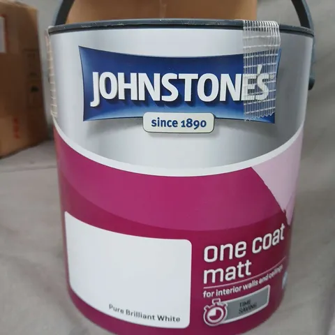 JOHNSTONES ONE COAT MATT PURE BRILLIANT WHITE 2.5L / COLLECTION ONLY 