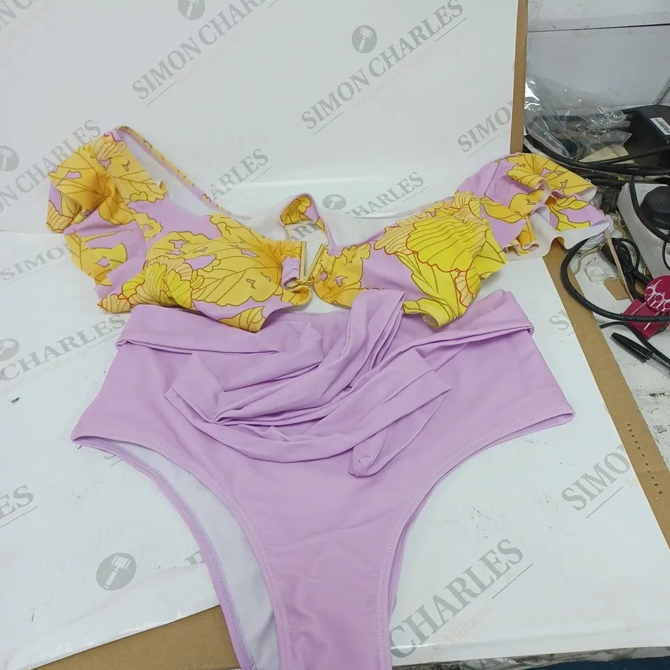 PURPLE BIKINI WITH YELLOW FLOWERS SIZE L