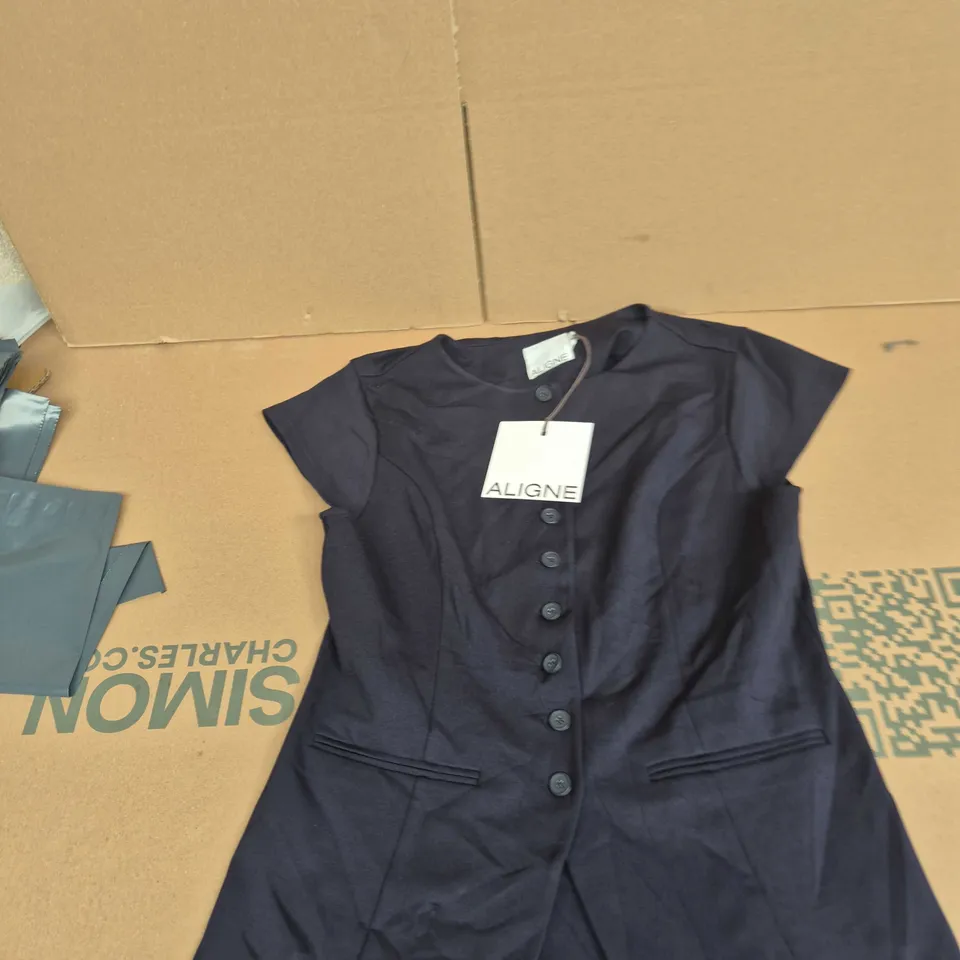 ARIEL NAVY DRESS, UK 16 (EU 44, US 12) – ALIGNÉ