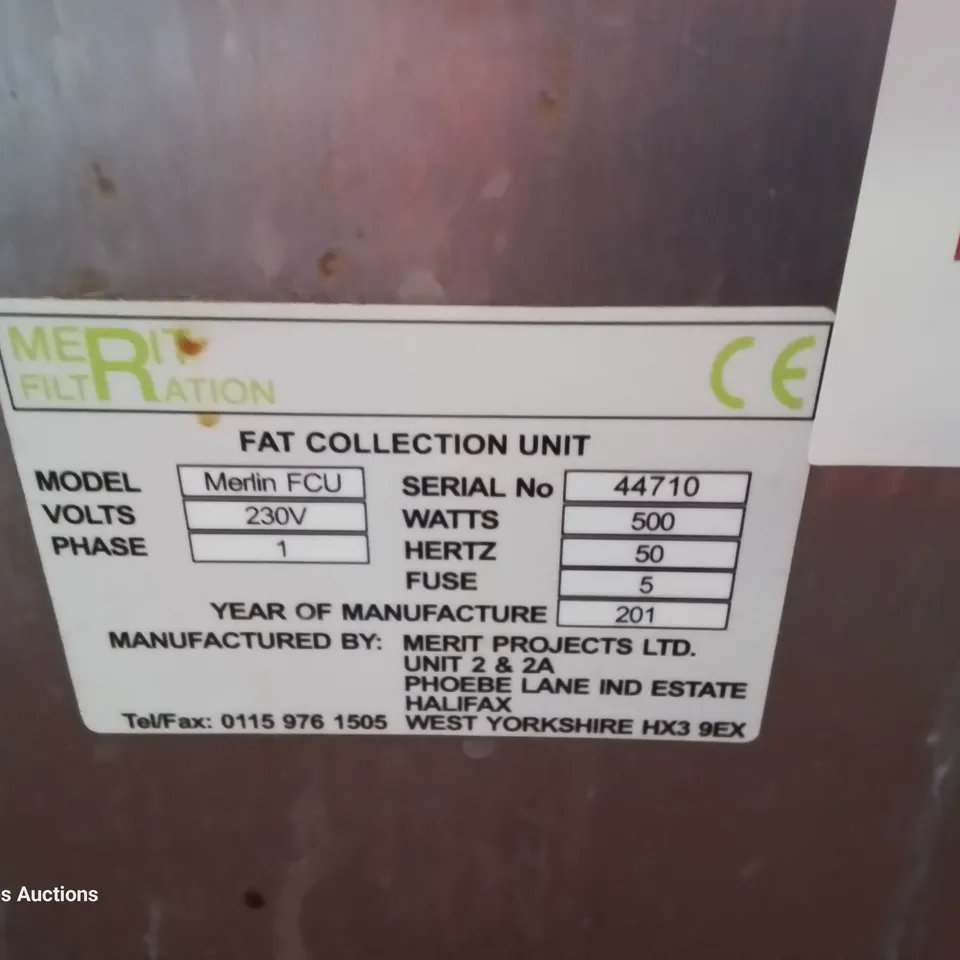 MERIT FILTRATION MERLIN FAT COLLECTION UNIT