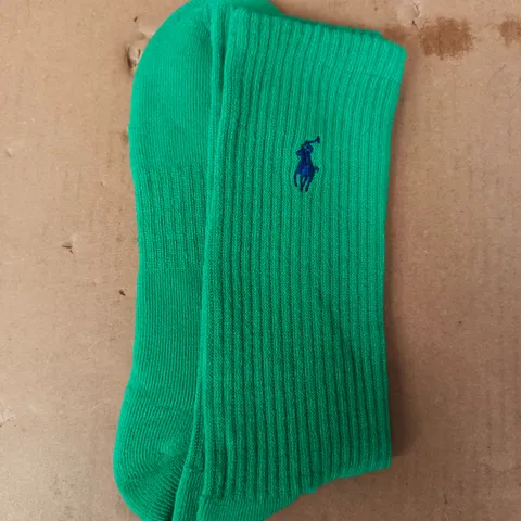 POLO RALPH LAUREN CUSHIONED COMFORT SOLE ARCH SUPPORT CLASSIC SPORT SOCKS IN GREEN (1 PAIR)