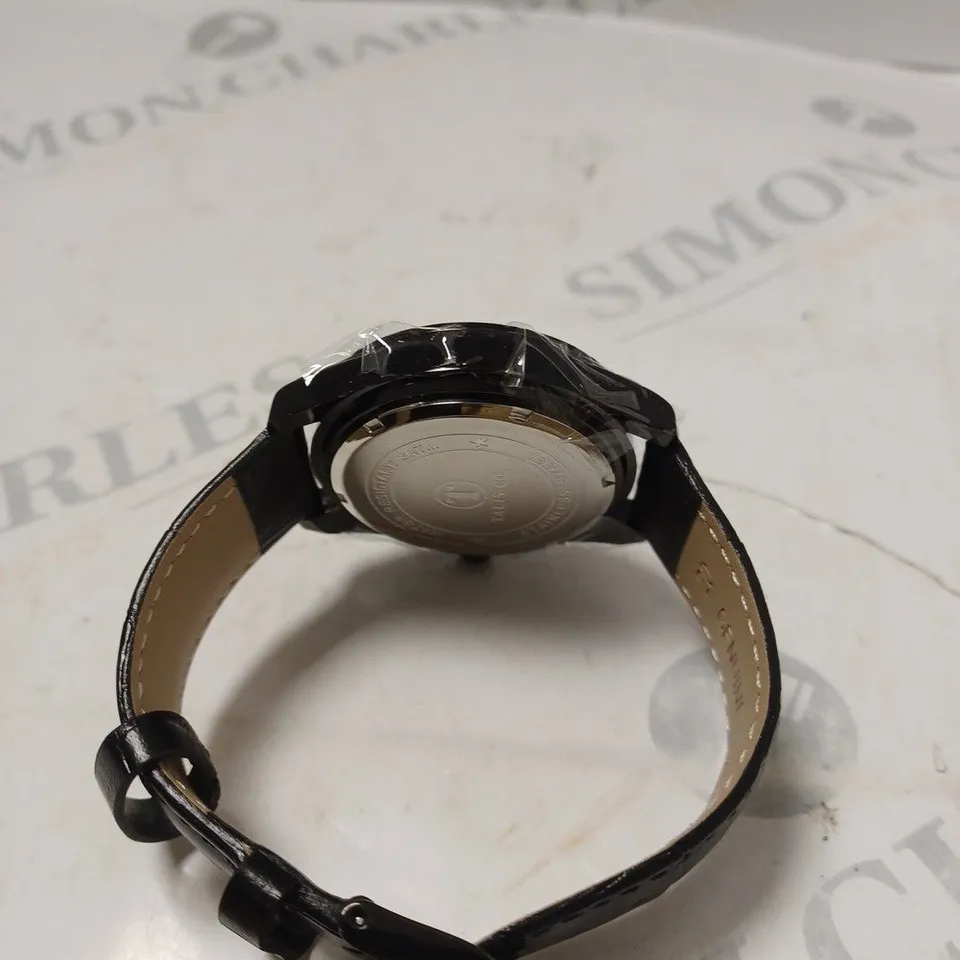 MENS TALIS CO 7120 CHRONOGRAPH WATCH – MOON PHASE MOVEMENT – GENUINE LEATHER STRAP