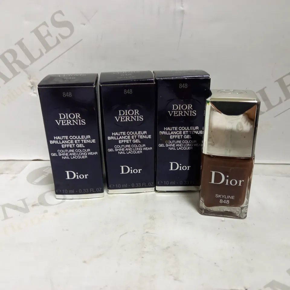 3 X 10ML DIOR DIOR VERNIS GEL SHINE LONGWEAR NAIL LACQUER - 848 SKYLINE