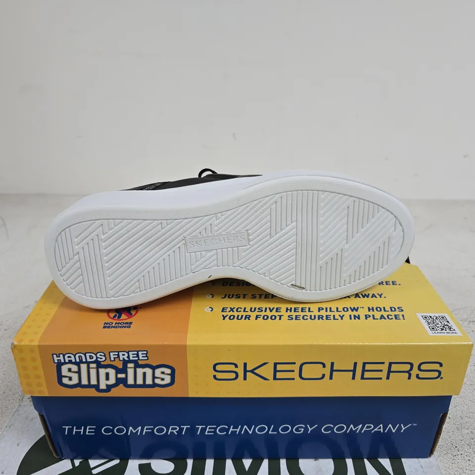 SKECHERS BLACK SLIP IN TRAINERS SIZE 7 BOXED