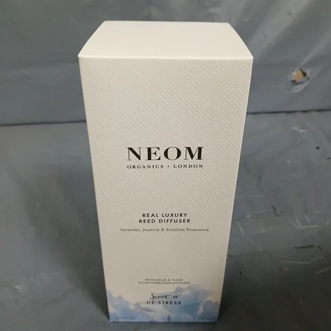 BOXED NEOM REAL LUXURY REED DIFFUSER - LAVENDER, JASMINE & BRAZILIAN ROSEWOOD