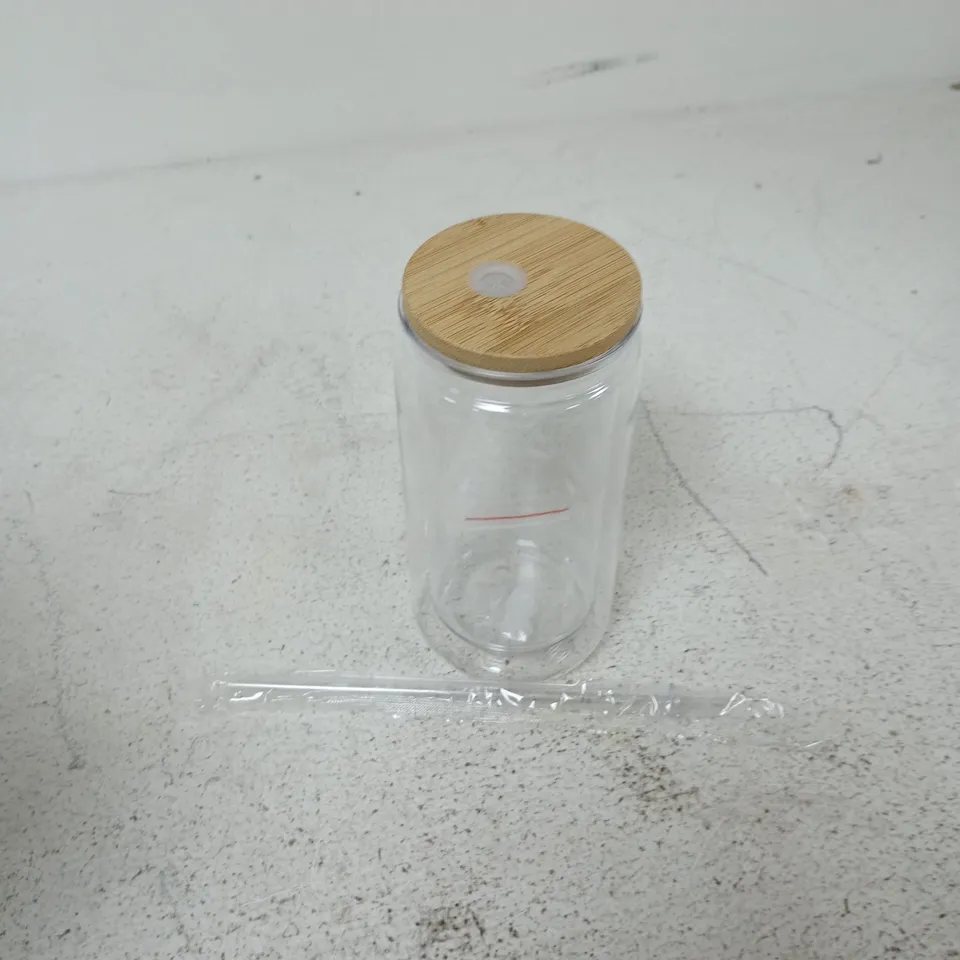 6 PACK 473ML SUBLIMATION GLASS CUPS WITH BAMBOO LIDS