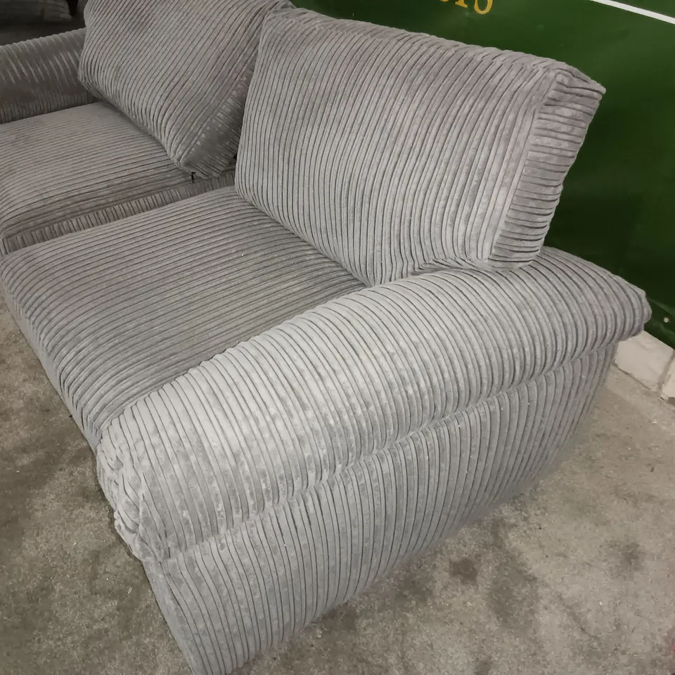 GREY JUMBO CORD 3-SEATER SOFA 