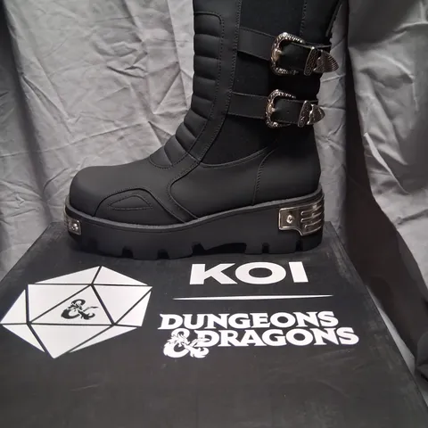 BRAND NEW BOXED KOI X DUNGEONS AND DRAGONS UNCANNY DIDGE ROGUE MILITARY BOOTS BLACK SIZE 4