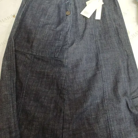 TOAST PATCH POCKET ORGANIC INDIGO DENIM SKIRT - SIZE 12 