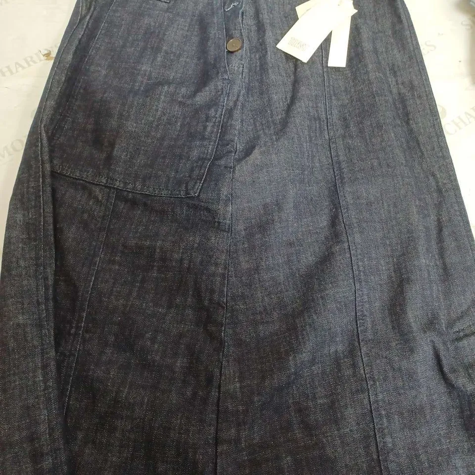 TOAST PATCH POCKET ORGANIC INDIGO DENIM SKIRT - SIZE 12 