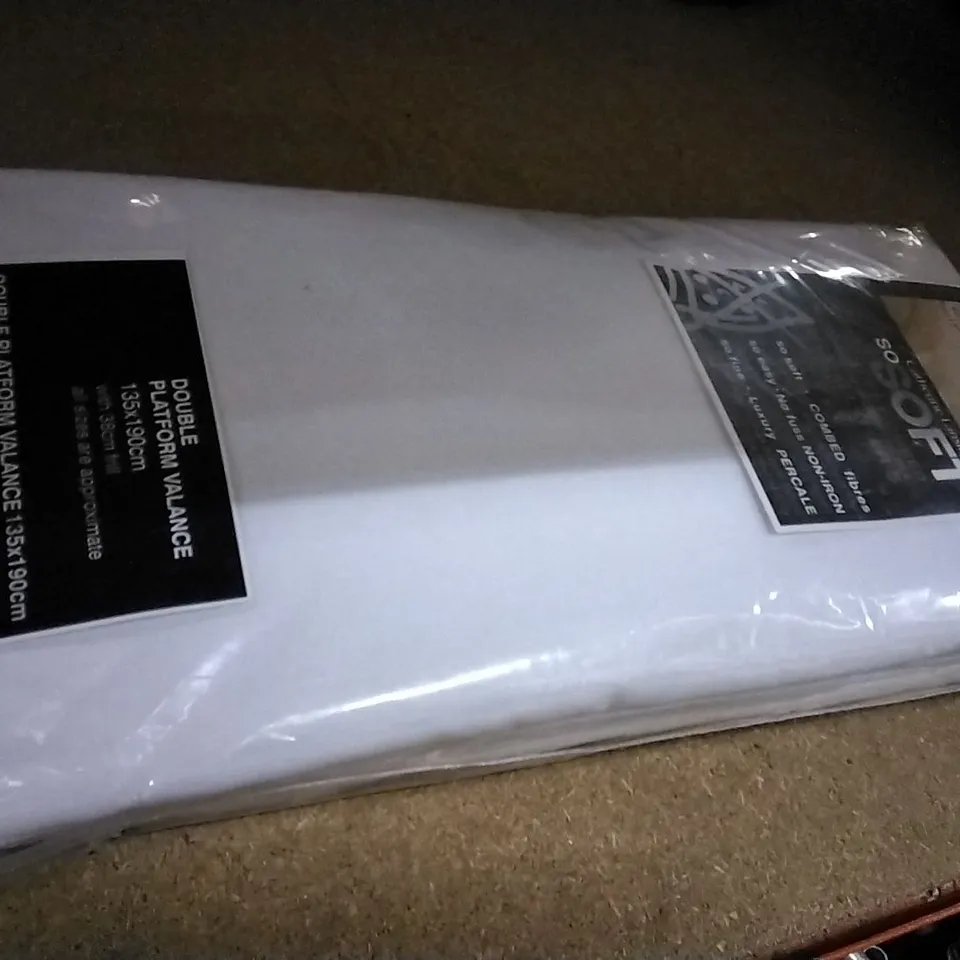 CATHERINE LANSFIELD EASY IRON PERCALE DOUBLE PLATFORM VALANCE