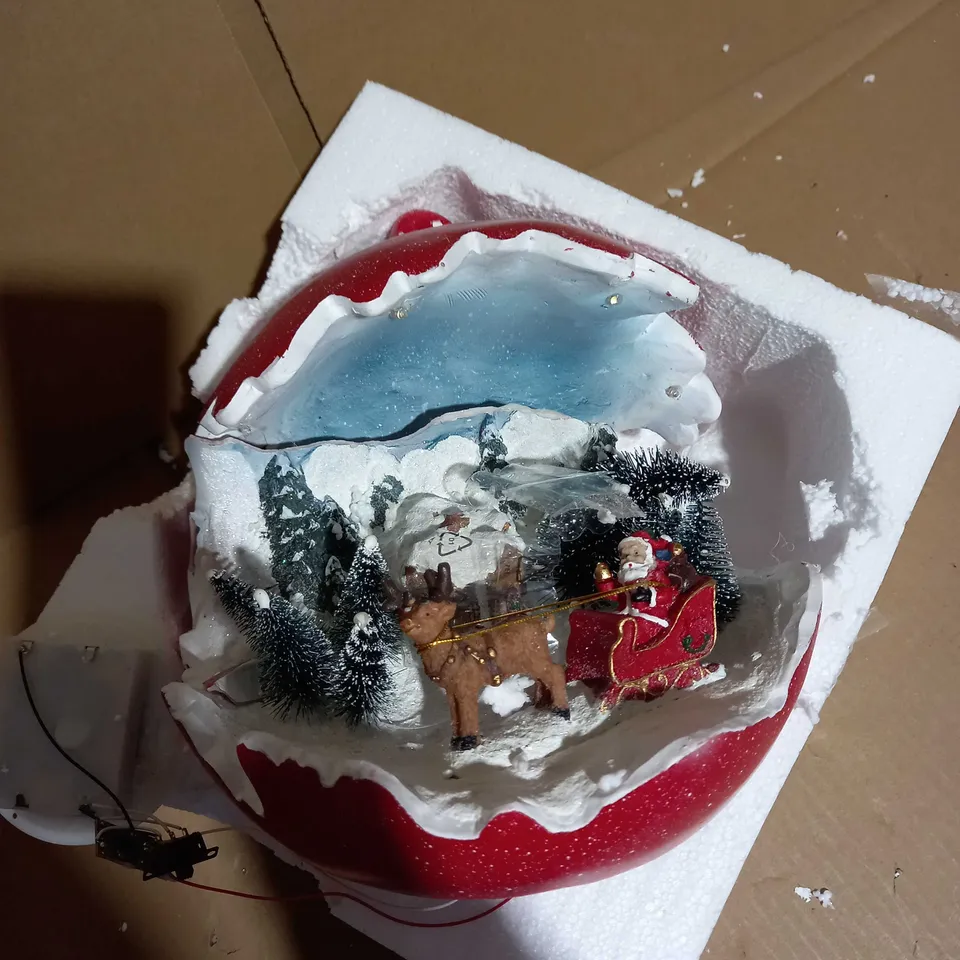 SANTAS EXPRESS PRE-LIT SPHERE WITH CHRISTMAS CHARACTER SCENE