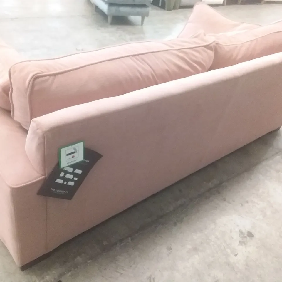 QUALITY BRITISH DESIGNER LOUNGE CO. JOISE 4 SEATER SOFA PINK PLUSH FABRIC