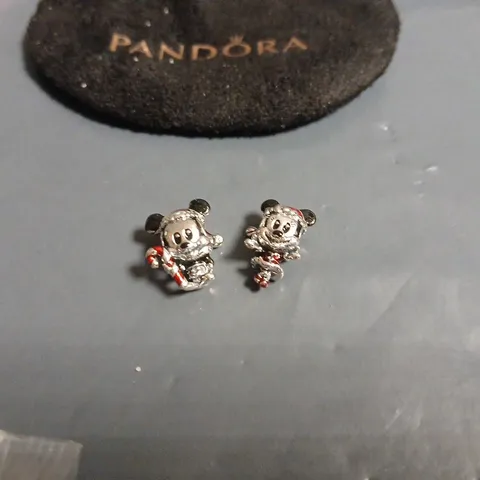 PANDORA MINNIE MOUSE CHARM SET – 2 SILVER-TONE ENAMEL CHARMS WITH RED ACCENTS