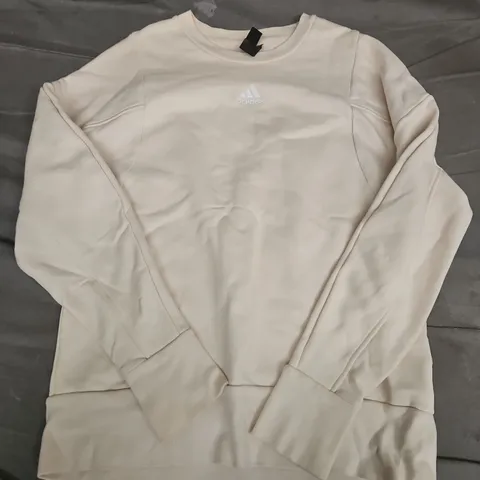 UK S ADIDAS BEIGE CREW NECK SWEATSHIRT