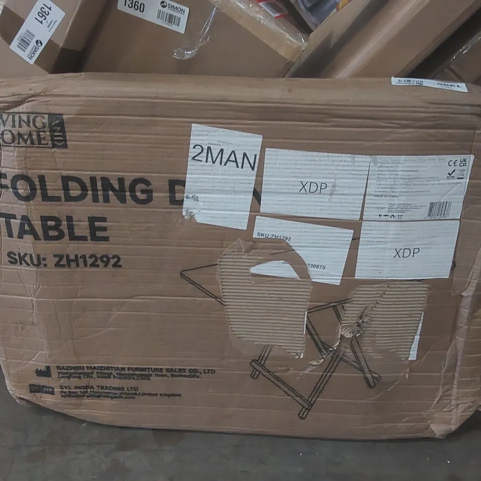 BOXED FOLDING WHITE DINING TABLE (1 BOX)