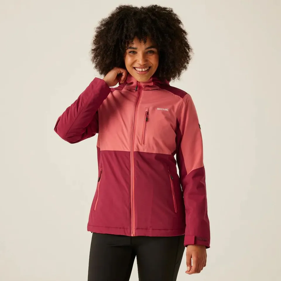 REGATTA WOMENS KELORA WATERPROOF JACKET - RUMBA / MINERAL RED - UK SIZE 18
