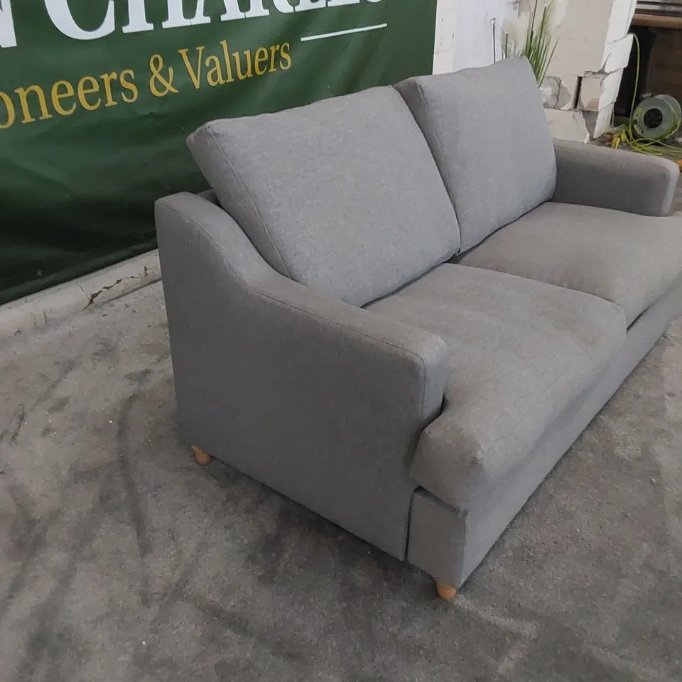 THE ATWORTH 3-SEATER SOFA UPHOLSTERED IN SILVER FABRIC 