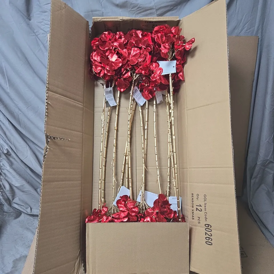 BOX OF APPROXIMATELY 11 X GISELA GRAHAM FLOWER DECORATIONS